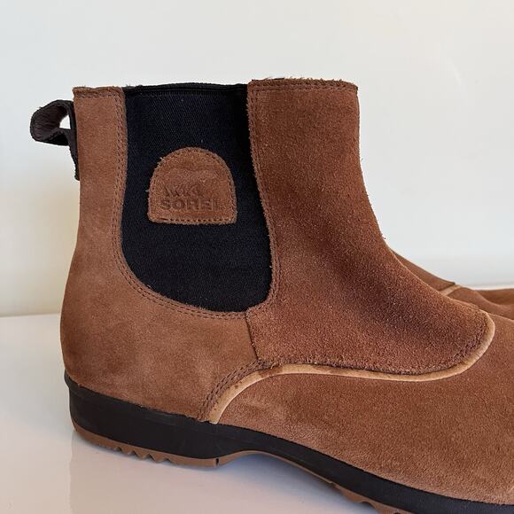 Sorel Mens Greely Chelsea Boots Waterproof Brown Leather Mens Size 11.5 Pull On - Picture 4 of 8